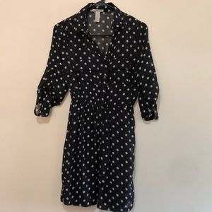 Black and Grey Polka Dot Dress